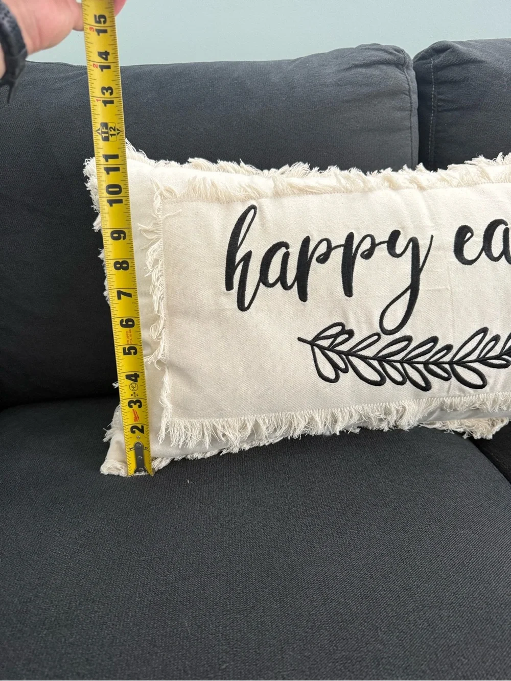 Cream Easter Fringe Pillow
